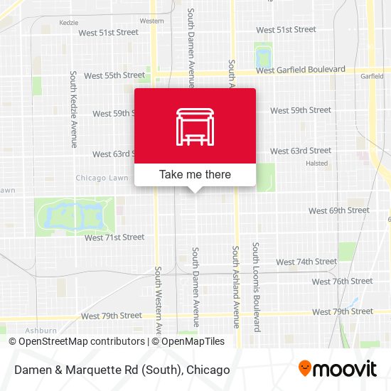 Damen & Marquette Rd (South) map