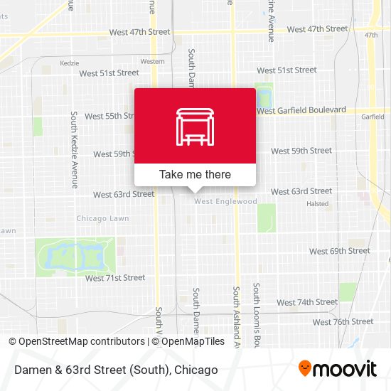 Damen & 63rd Street (South) map