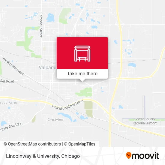 Lincolnway & University map