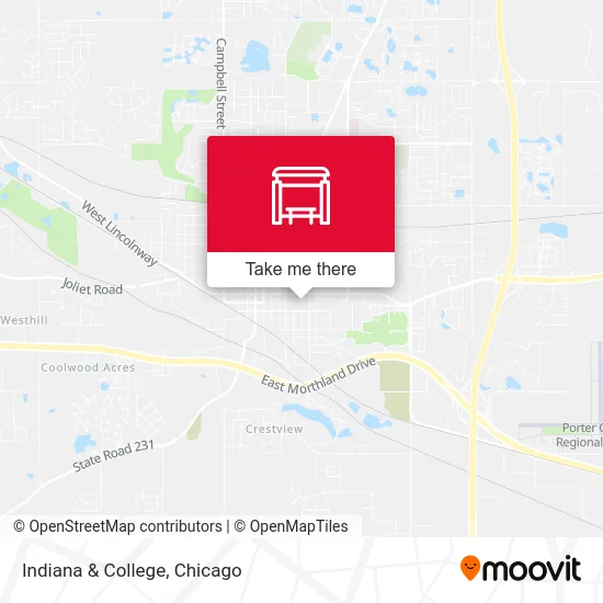 Indiana & College map