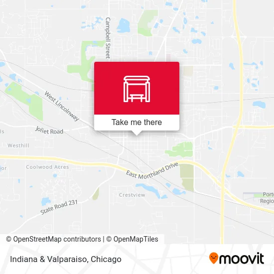 Indiana & Valparaiso map