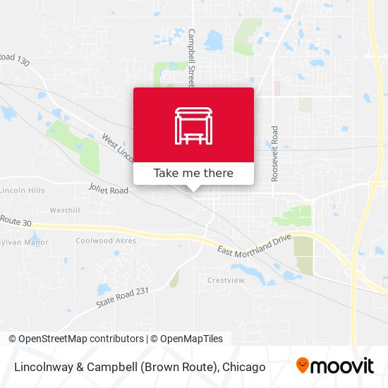 Lincolnway & Campbell (Brown Route) map