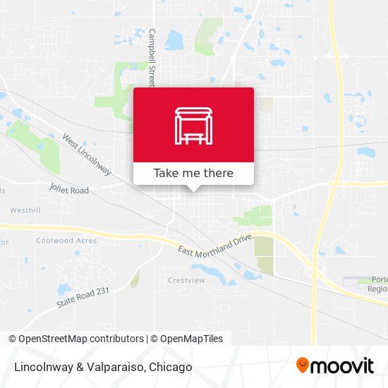 Lincolnway & Valparaiso map