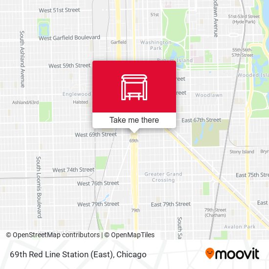 69th Red Line Station (East) map