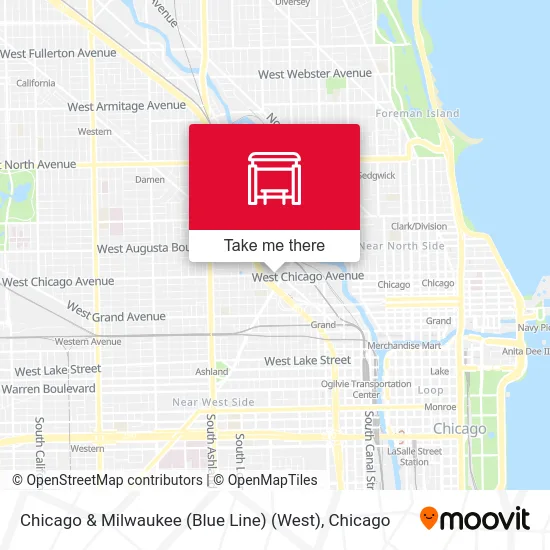 Chicago & Milwaukee (Blue Line) (West) map