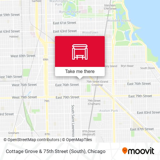 Cottage Grove & 75th Street (South) map