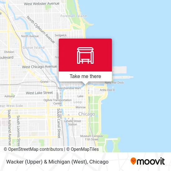 Wacker (Upper) & Michigan (West) map