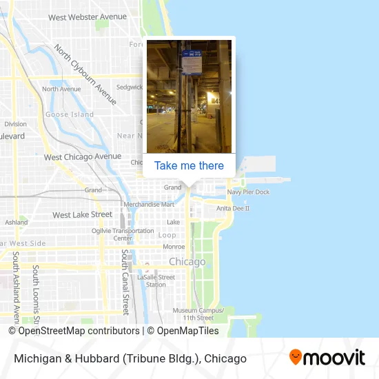 Michigan & Hubbard (Tribune Bldg.) map