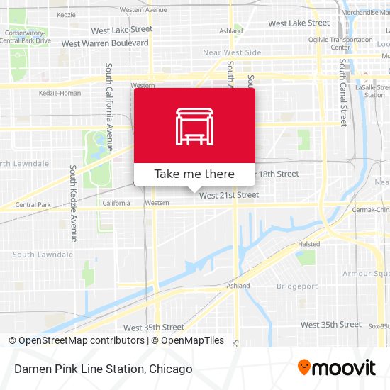 Damen Pink Line Station map