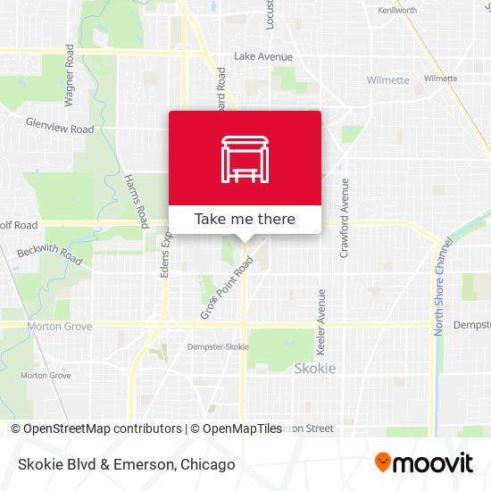 Skokie Blvd & Emerson map