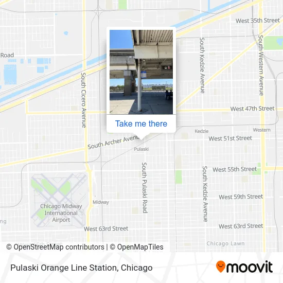 Pulaski Orange Line Station map