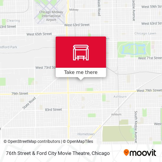 76th Street & Ford City Movie Theatre map