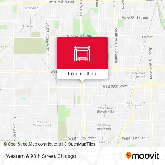 Western & 98th Street map