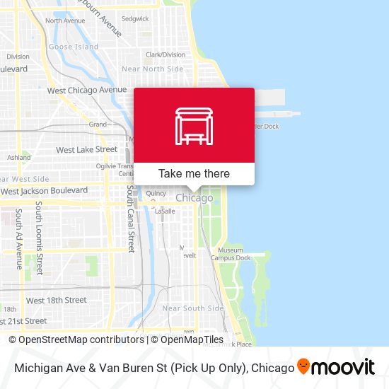 Mapa de Michigan Ave & Van Buren St (Pick Up Only)