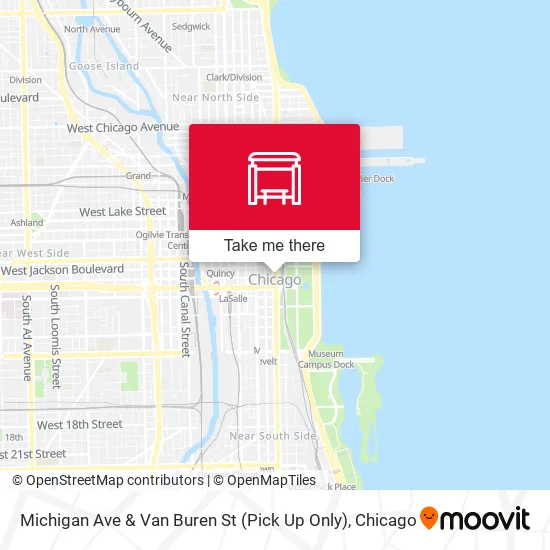 Mapa de Michigan Ave & Van Buren St (Pick Up Only)