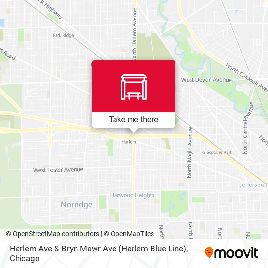 Harlem Ave & Bryn Mawr Ave (Harlem Blue Line) map