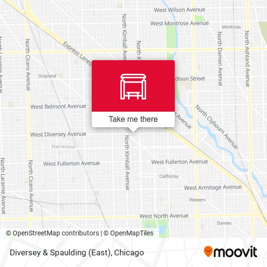 Diversey & Spaulding (East) map