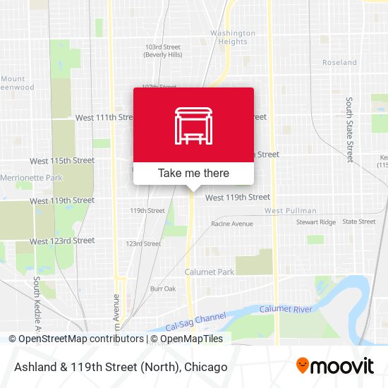 Ashland & 119th Street (North) map