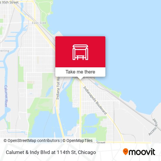 Calumet & Indy Blvd at 114th St map