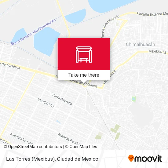 Las Torres (Mexibus) map