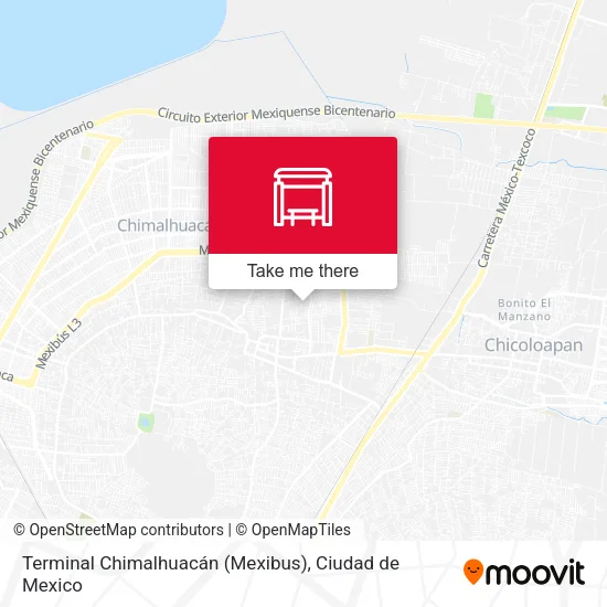Terminal Chimalhuacán (Mexibus) map