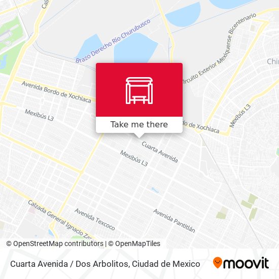 Mapa de Cuarta Avenida / Dos Arbolitos