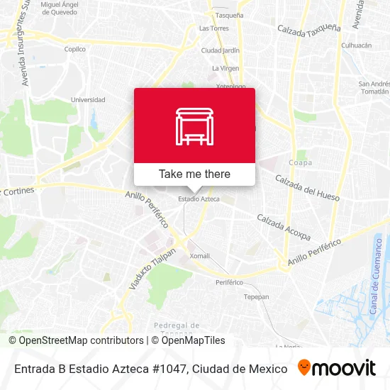 Entrada B Estadio Azteca #1047 map