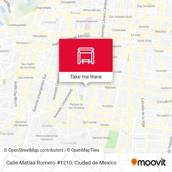 Calle Matías Romero #1210 stop - Routes, Schedules, and Fares
