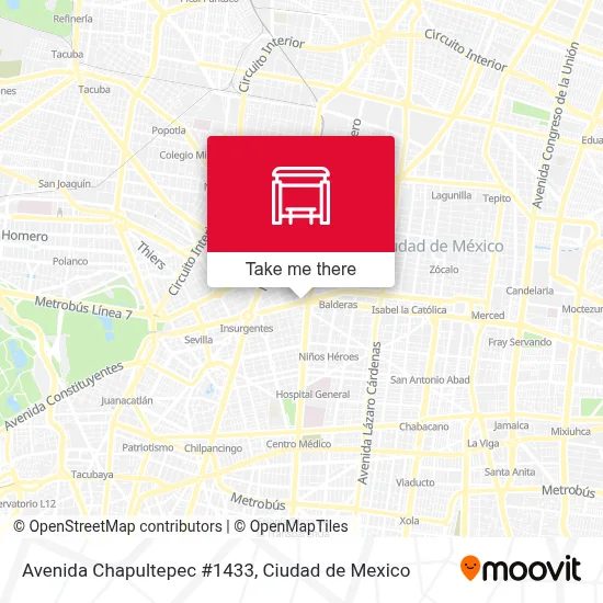 Avenida Chapultepec #1433 map