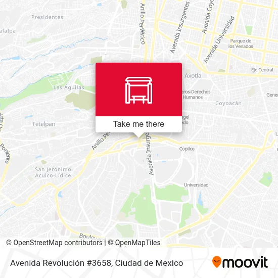 Avenida Revolución #3658 parada - Rutas, horarios y tarifas