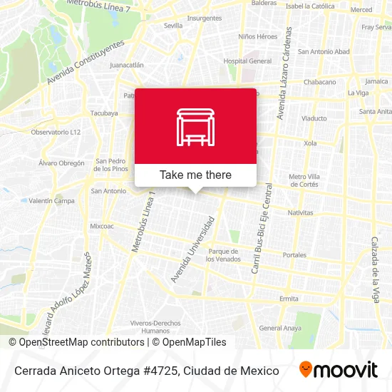 Cerrada Aniceto Ortega #4725 map