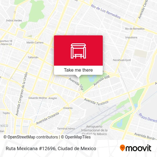 Ruta Mexicana #12696 map