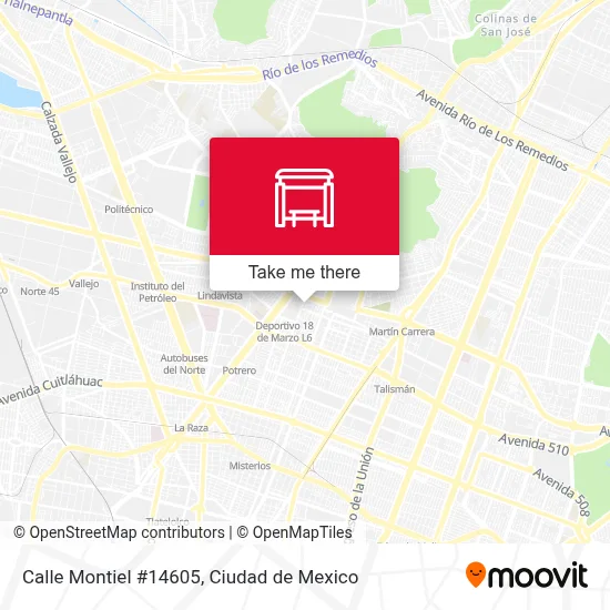 Calle Montiel #14605 parada - Rutas, horarios y tarifas