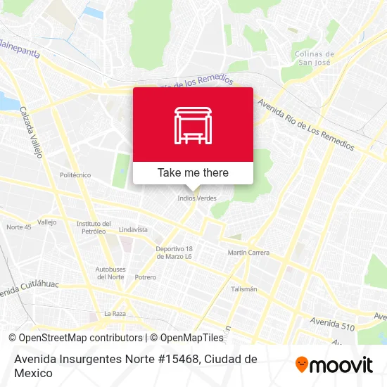 Avenida Insurgentes Norte #15468 - Rutas, horarios y tarifas