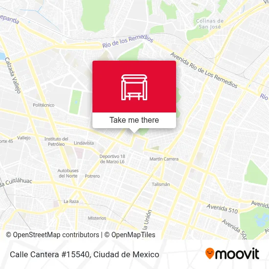 Calle Cantera #15540 - Rutas, horarios y tarifas