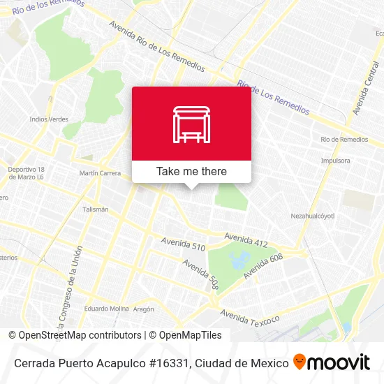 Cerrada Puerto Acapulco #16331 parada - Rutas, horarios y tarifas