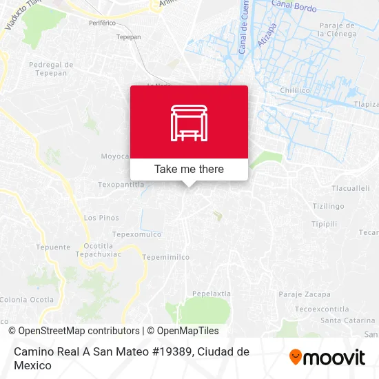 Camino Real A San Mateo #19389 parada - Rutas, horarios y tarifas