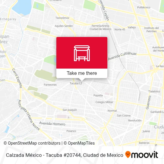 Calzada México - Tacuba #20744 - Rutas, horarios y tarifas