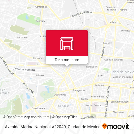 Avenida Marina Nacional #22040 - Routes, Schedules, and Fares