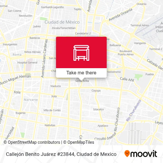 Callejón Benito Juárez #23844 parada - Rutas, horarios y tarifas