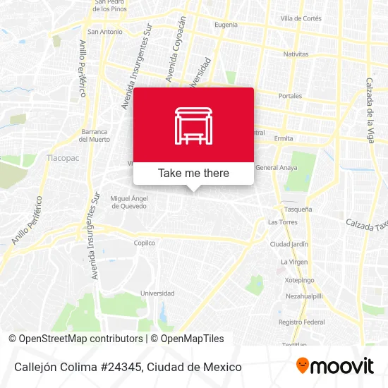 Callejón Colima #24345 stop - Routes, Schedules, and Fares