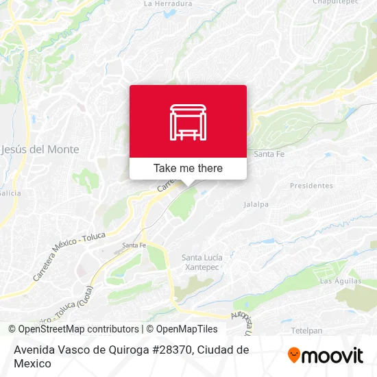 Avenida Vasco de Quiroga #28370 parada - Rutas, horarios y tarifas