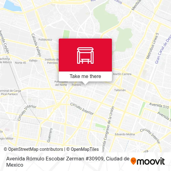 Avenida Rómulo Escobar Zerman #30909 parada - Rutas, horarios y tarifas