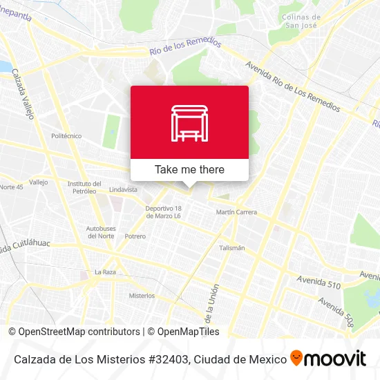 Calzada de Los Misterios #32403 parada - Rutas, horarios y tarifas