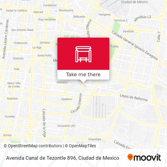 Mapa de Avenida Canal de Tezontle 896