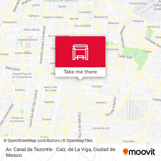 Av. Canal de Tezontle - Calz. de La Viga map