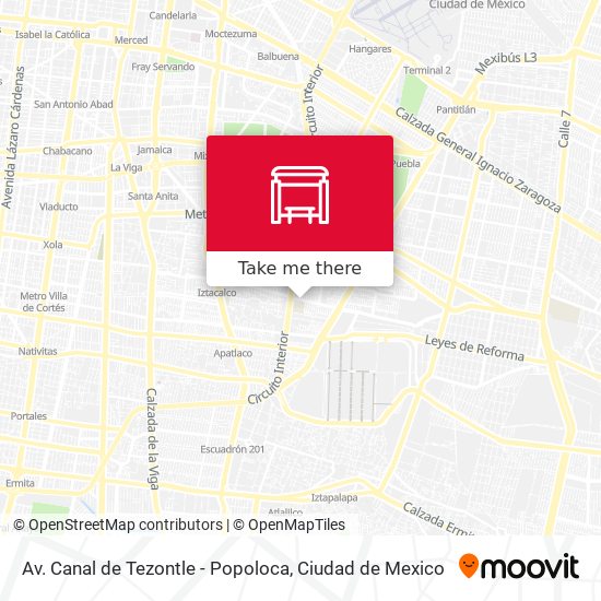 Av. Canal de Tezontle - Popoloca map