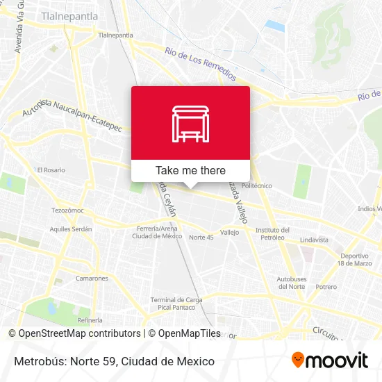 Metrobús: Norte 59 map