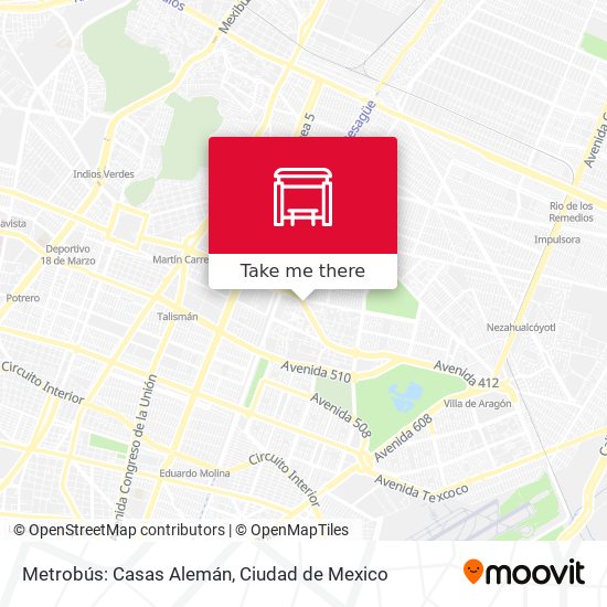 How to get to Metrobús: Casas Alemán in Gustavo A. Madero by Bus or Metro?