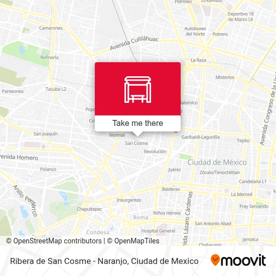 Ribera de San Cosme - Naranjo map